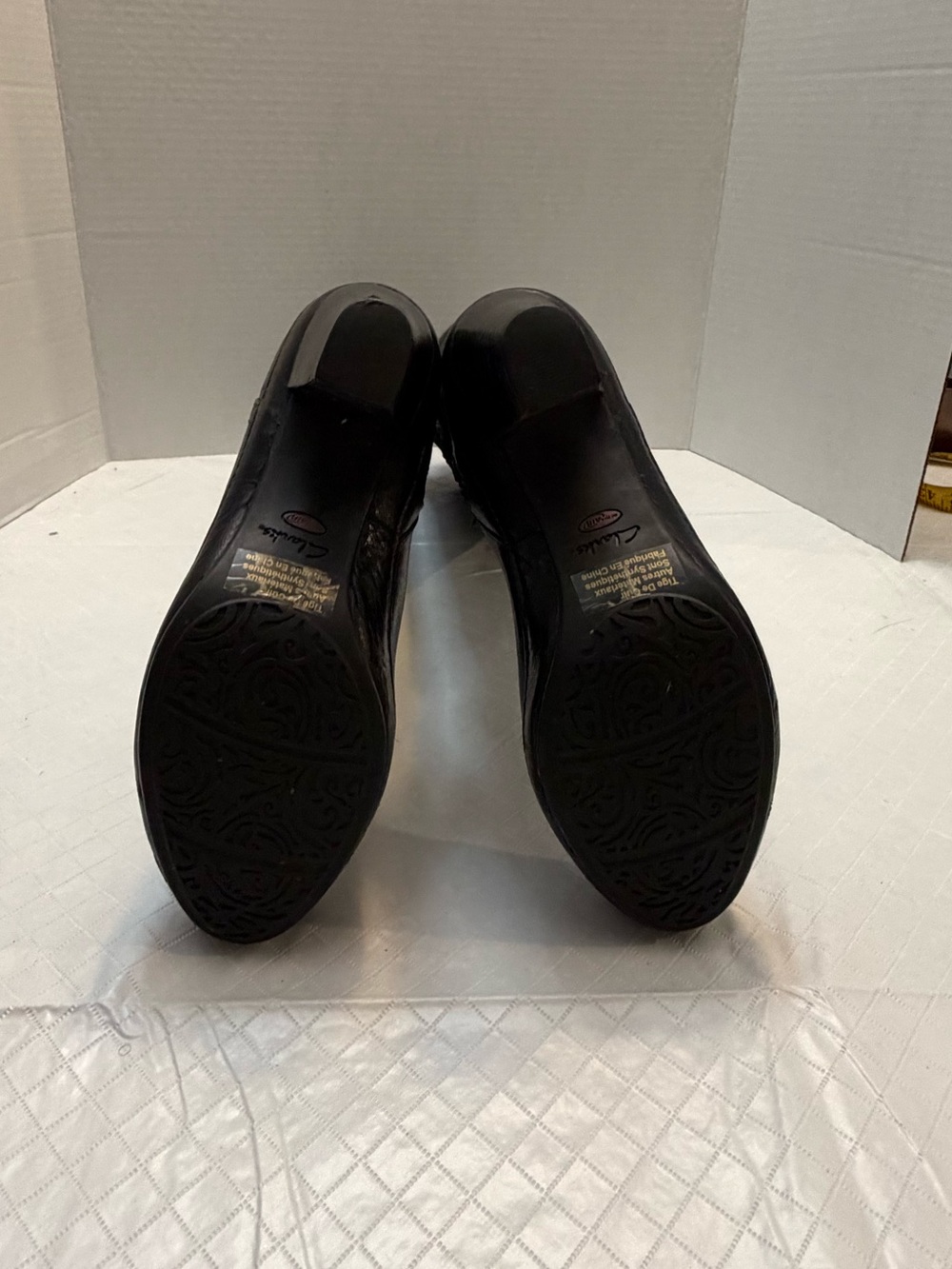 Clarks Black Over-the-Knee Leather Boots Side Zip Refined Toe Size 7 - Picture 5 of 10